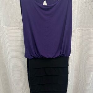 Enfocus Studio Purple and Black Mini Dress